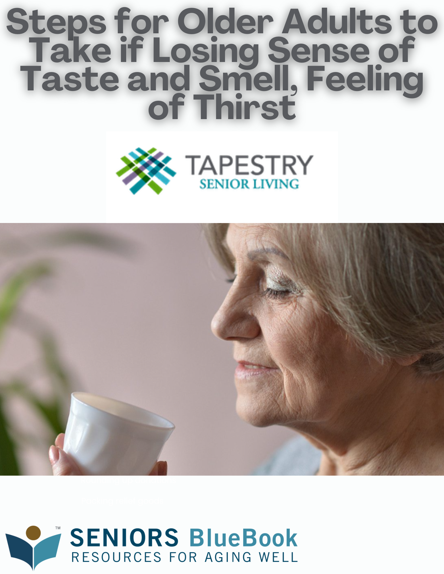 Steps for Older Adults to Take if Losing Sense of Taste and Smell, Feeling of Thirst